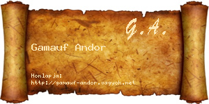 Gamauf Andor névjegykártya